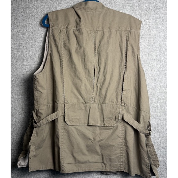 Cabela's Safari Series Hunting Fishing Hiking Photo Vest Size L Beige Pockets - Picture 3 of 6